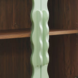 Rory Sage Walnut 62 Inch Four-Door Scalloped Glass Sideboard
