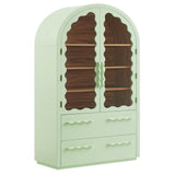 Rory Sage Walnut 76 Inch Arched Display Cabinet