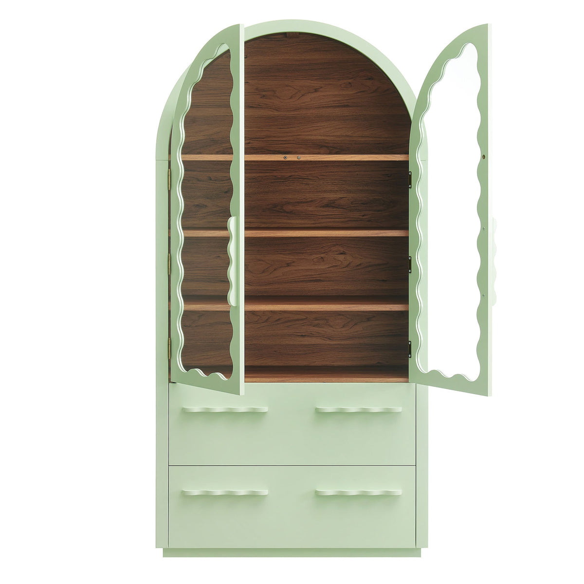 Rory Sage Walnut 76 Inch Arched Display Cabinet
