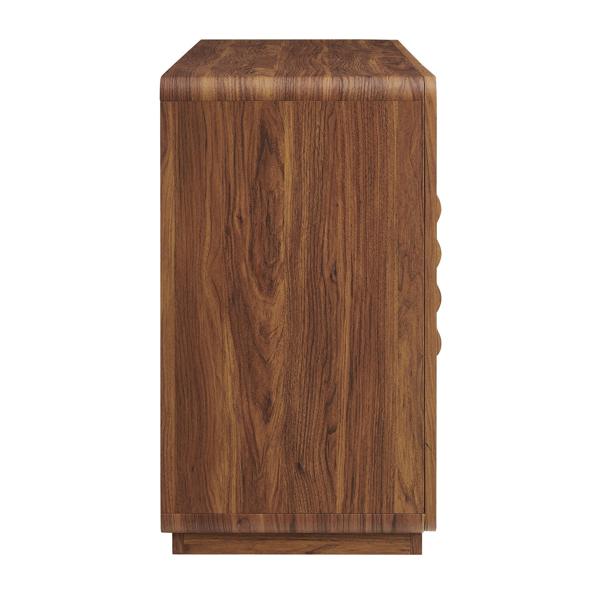 Rory Walnut 62 Inch Four-Door Scalloped Glass Sideboard