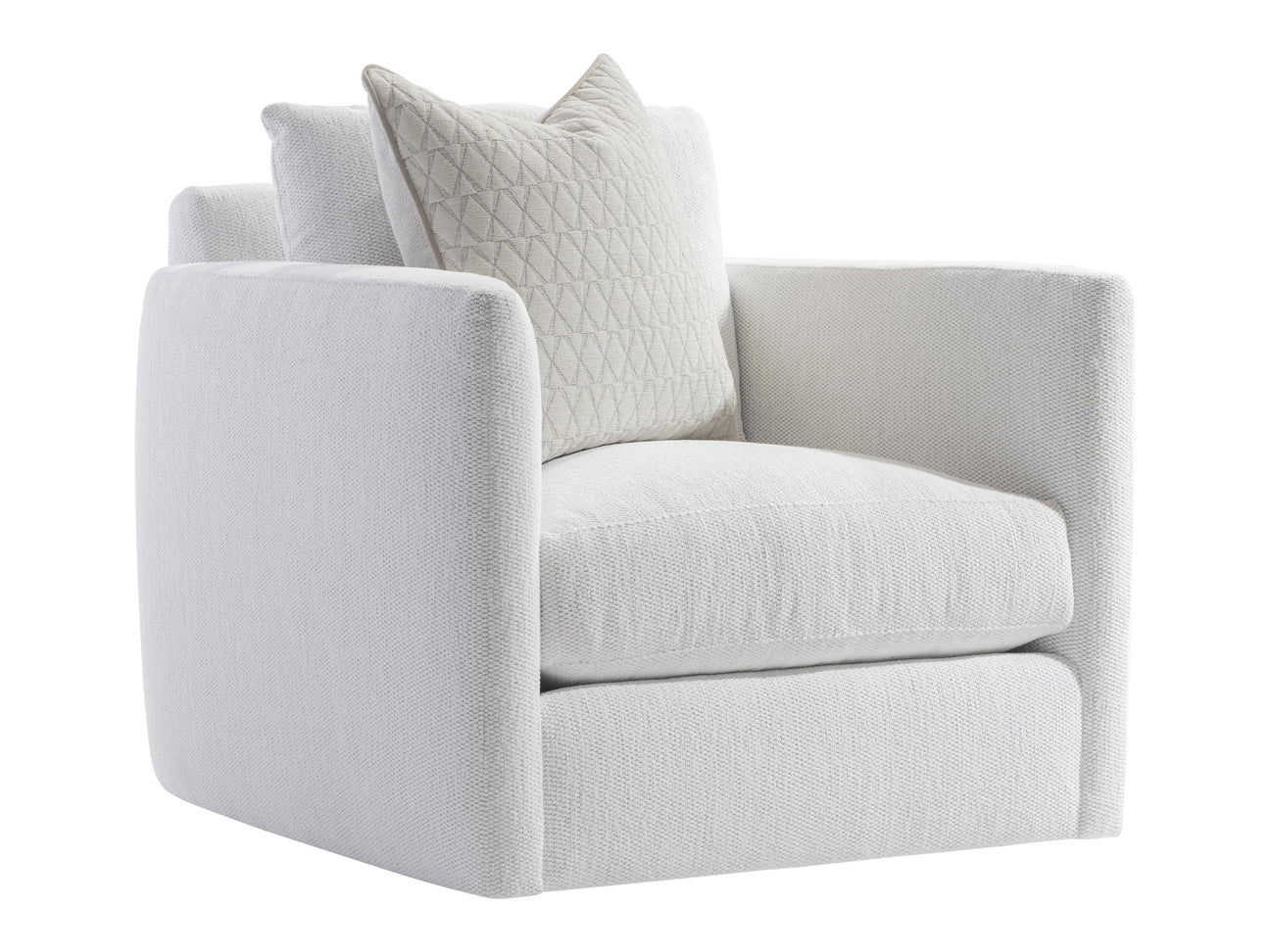 Rory White/Cream Fabric Swivel Chair - Ornate Home