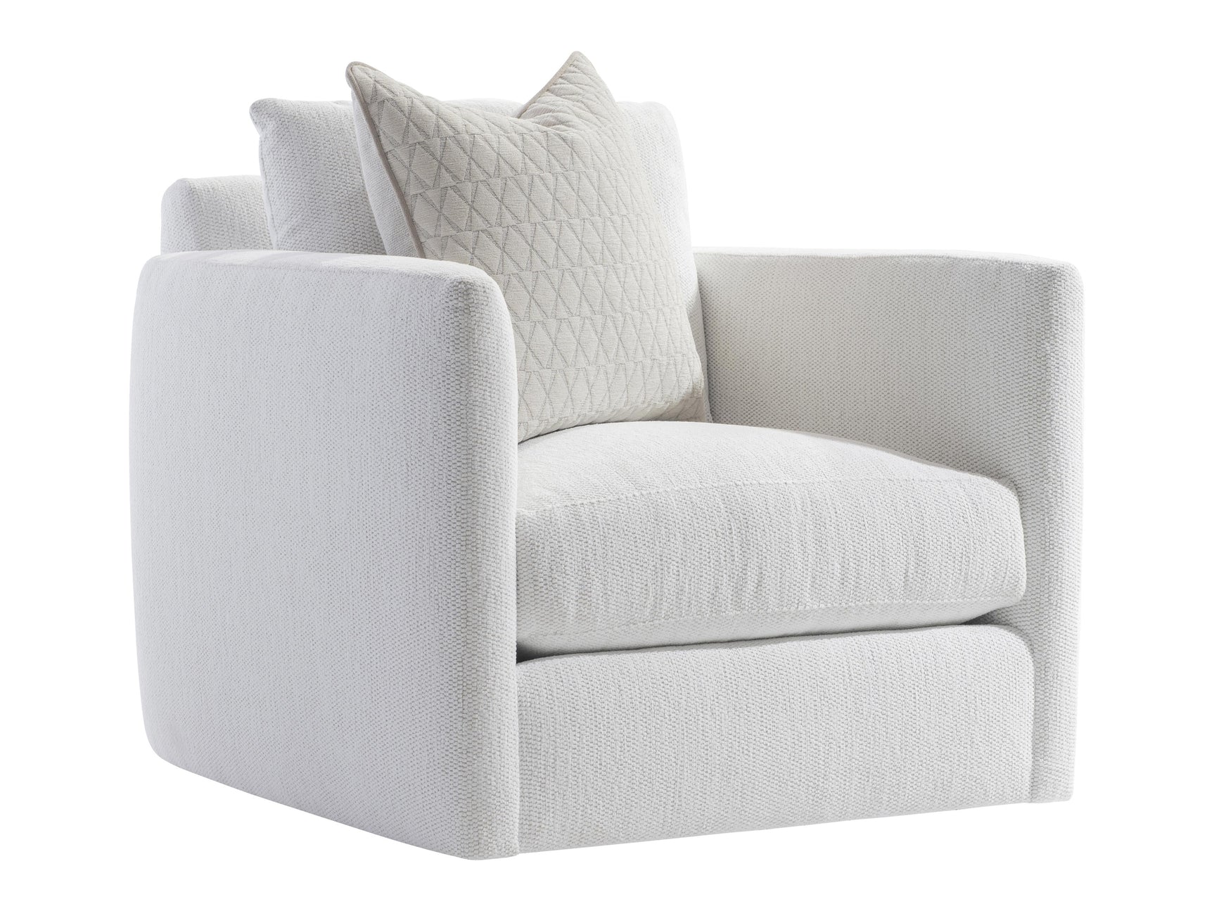 Rory White/Cream Fabric Swivel Chair - Ornate Home