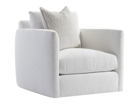 Rory White/Cream Fabric Swivel Chair - Ornate Home