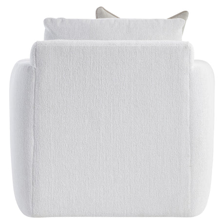 Rory White/Cream Fabric Swivel Chair - Ornate Home