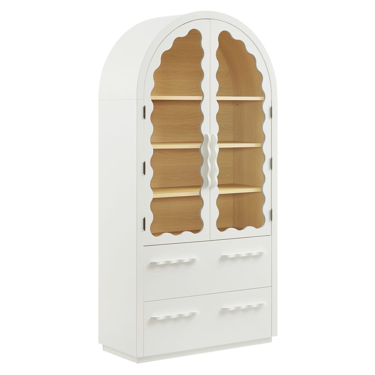 Rory White Oak 76 Inch Arched Display Cabinet