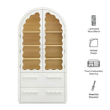 Rory White Oak 76 Inch Arched Display Cabinet