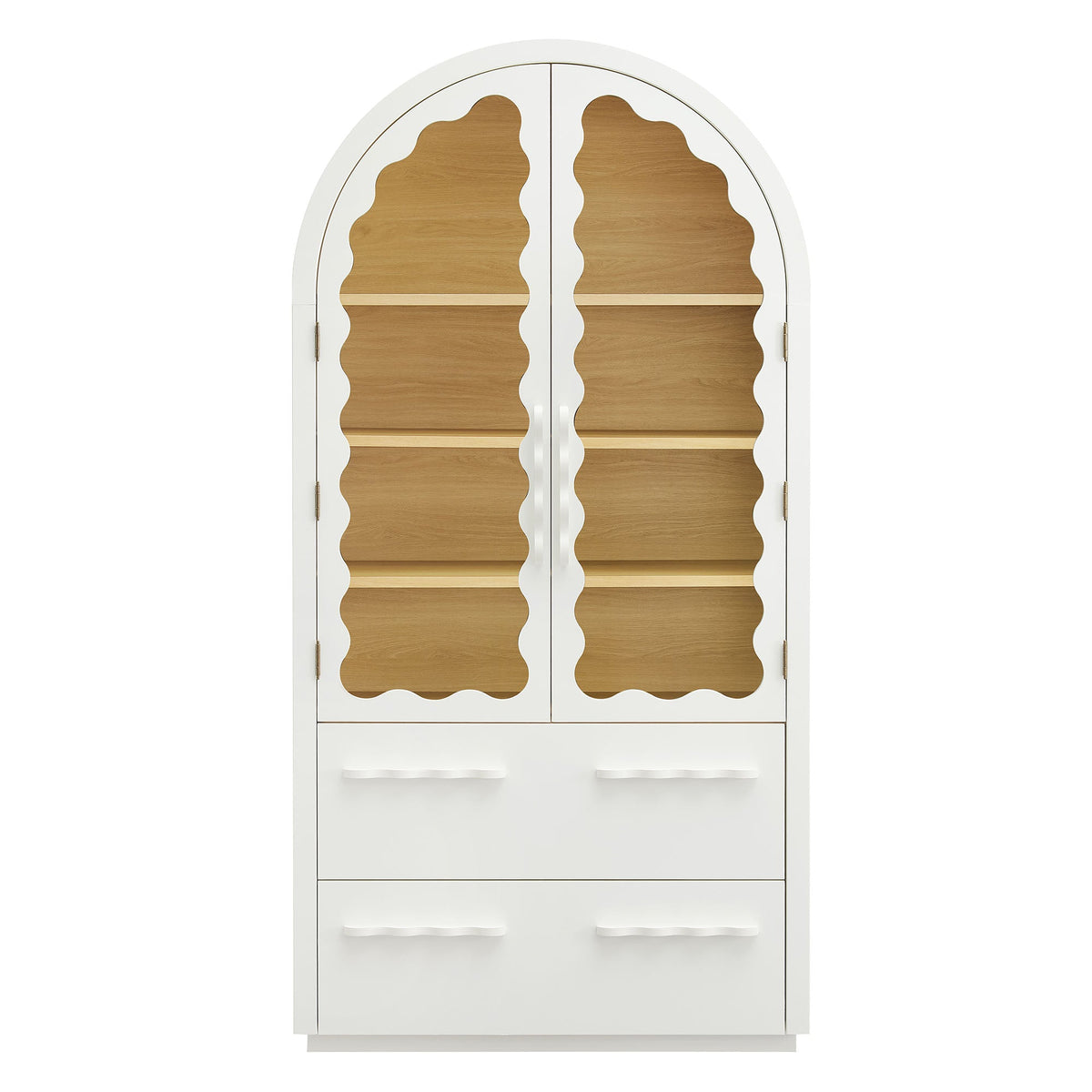 Rory White Oak 76 Inch Arched Display Cabinet
