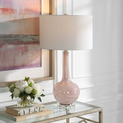 Rosa Pink Glass Table Lamp - Ornate Home