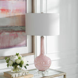 Rosa Pink Glass Table Lamp - Ornate Home