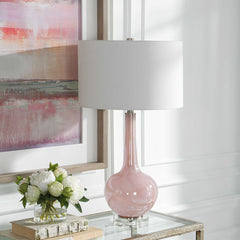 Rosa Pink Glass Table Lamp - Ornate Home