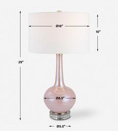 Rosa Pink Glass Table Lamp - Ornate Home