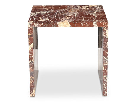 Rosa Rosso Levanto Marble Accent Table - Ornate Home