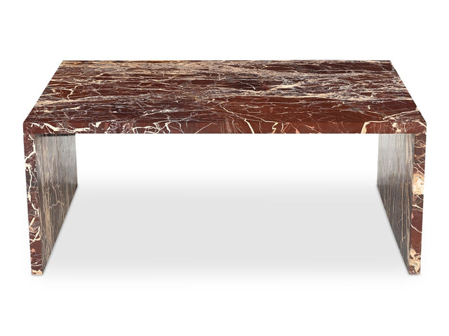 Rosa Rosso Levanto Marble Coffee Table - Ornate Home
