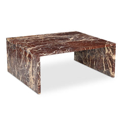 Rosa Rosso Levanto Marble Coffee Table - Ornate Home
