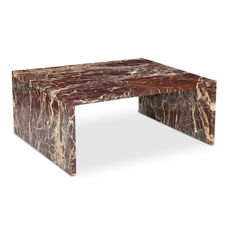 Rosa Rosso Levanto Marble Coffee Table - Ornate Home
