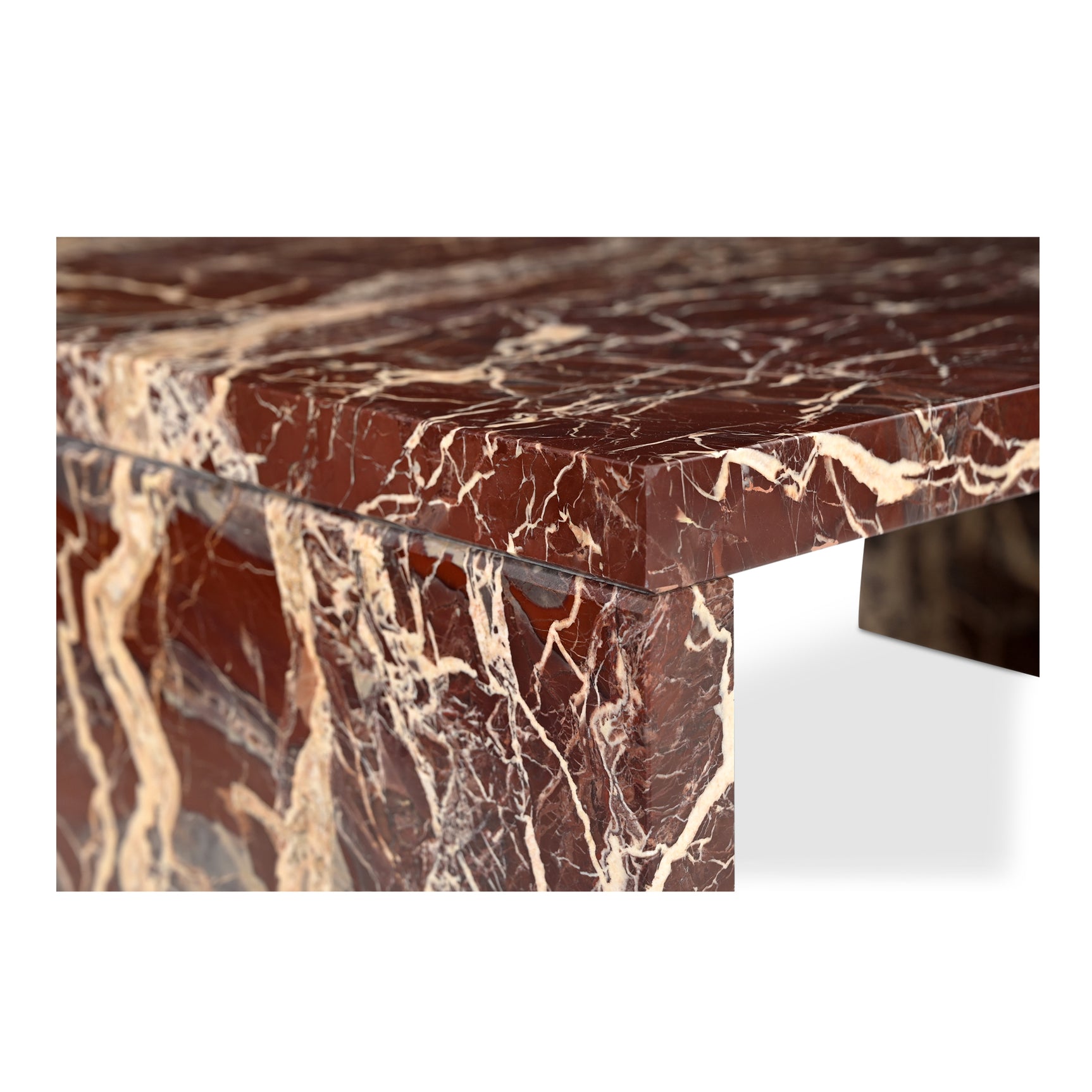 Rosa Rosso Levanto Marble Coffee Table - Ornate Home