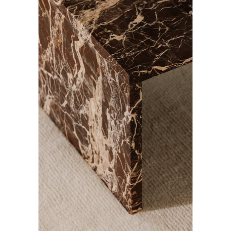 Rosa Rosso Levanto Marble Coffee Table - Ornate Home