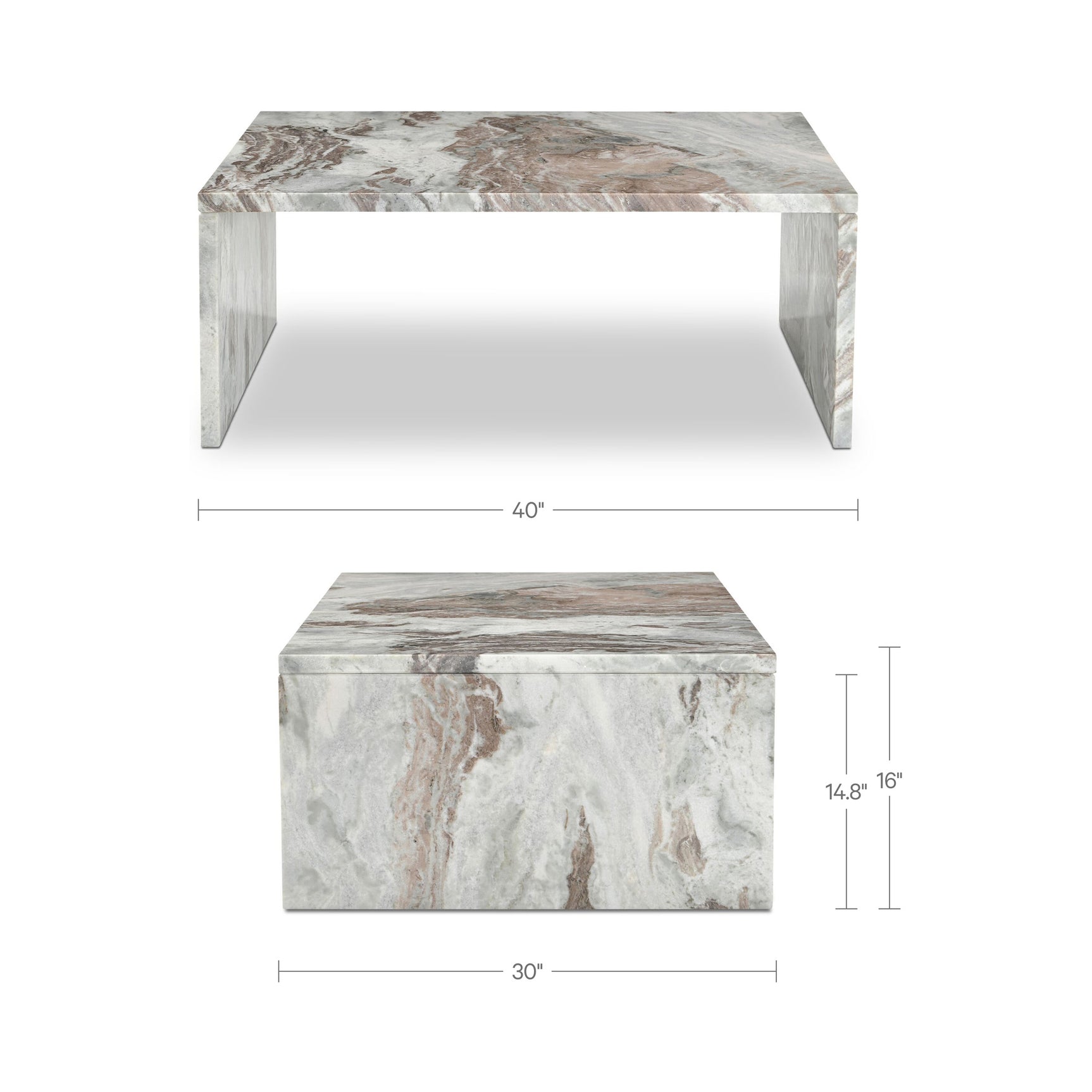 Rosa Torrento Marble Coffee Table - Ornate Home