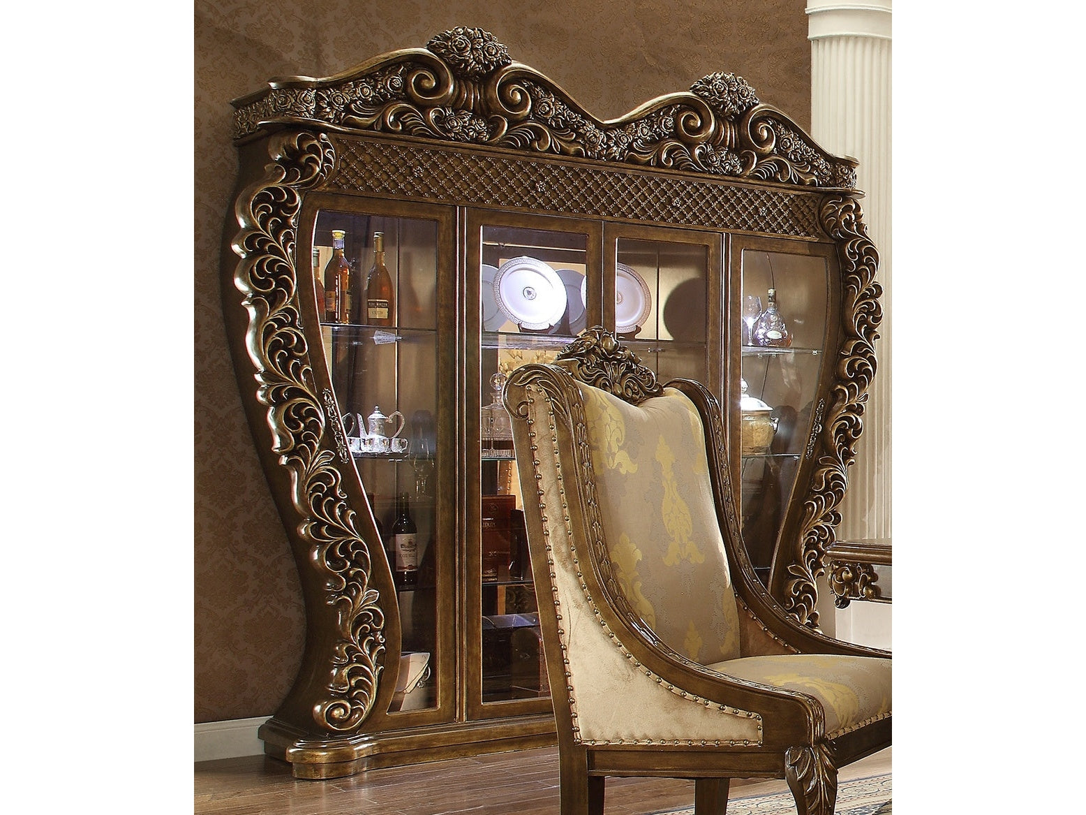 Rosalia Antique Gold & Pefect Brown China  / HD-8011 - Ornate Home