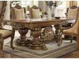 Rosalia Antique Gold & Pefect Brown Rectangular Dining Table  / HD-8011 - Ornate Home