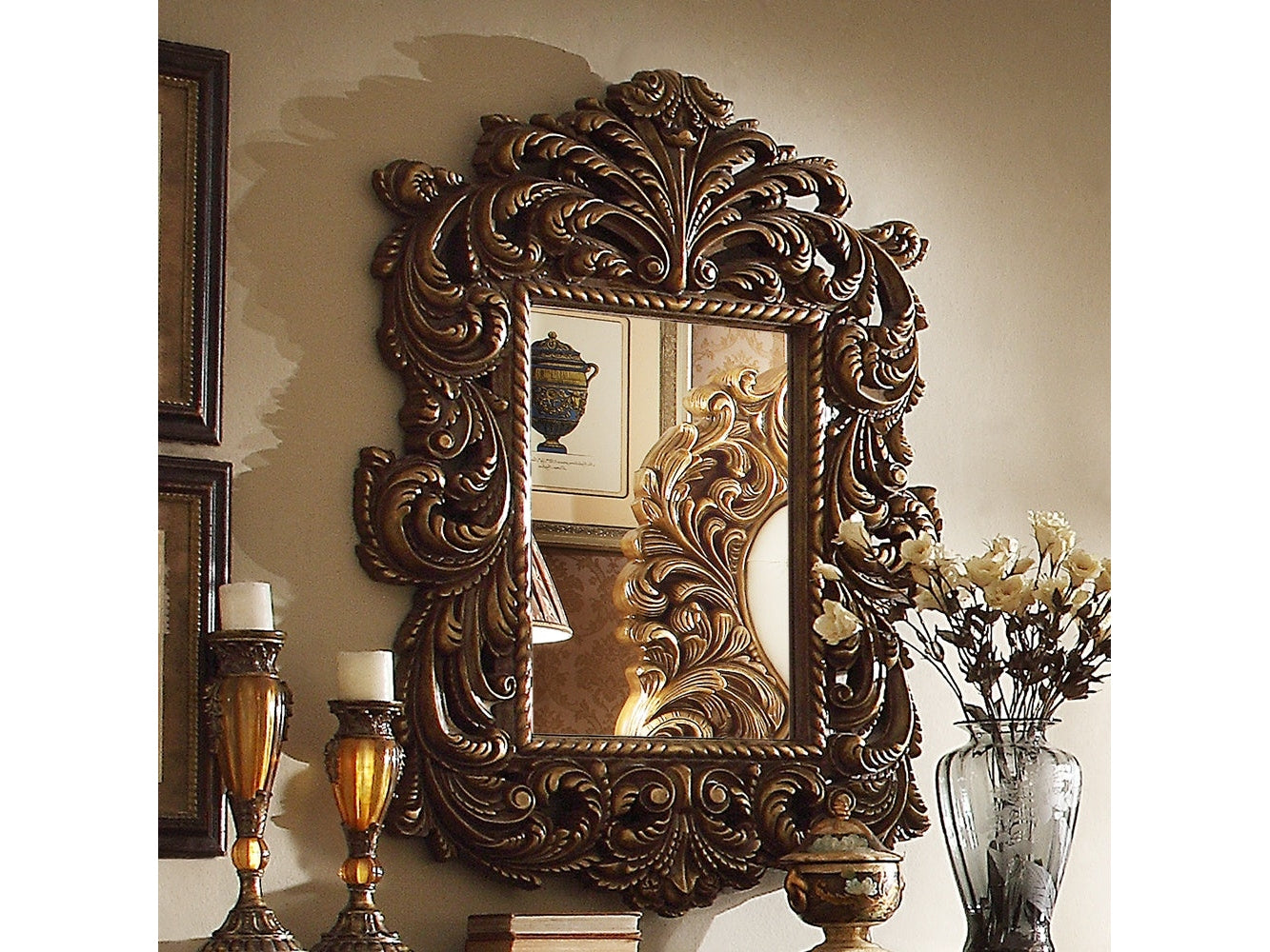 Rosalia Champagne Mirror  / HD-8011 - Ornate Home