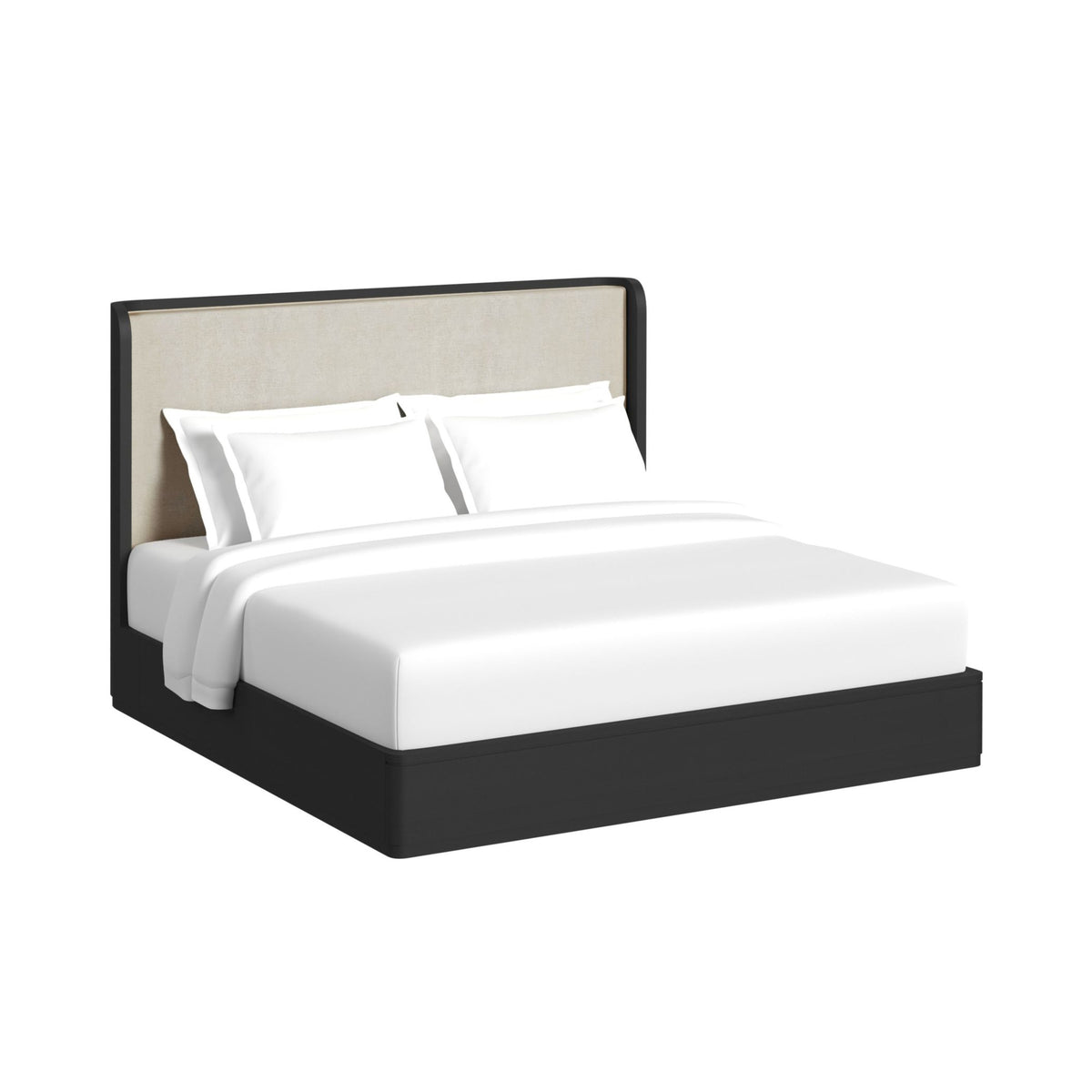 Rosalie Black 3-Piece King UPH Bedroom Set - Ornate Home