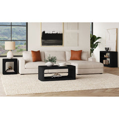 Rosalie Black 3-Piece Occasional Table Set with Coffee Table, End Table & Sofa Table - Ornate Home