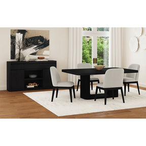 Rosalie Black 5-Piece Standard Height Dining Set with Table & Four Chairs - Ornate Home
