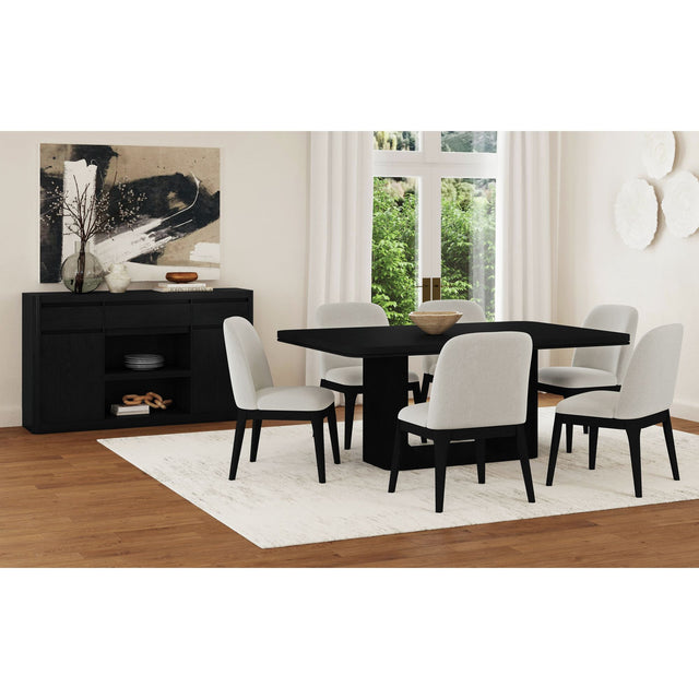 Rosalie Black 7-Piece Standard Height Dining Set - Ornate Home