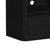 Rosalie Black 71" TV Console with Fireplace Insert - Ornate Home