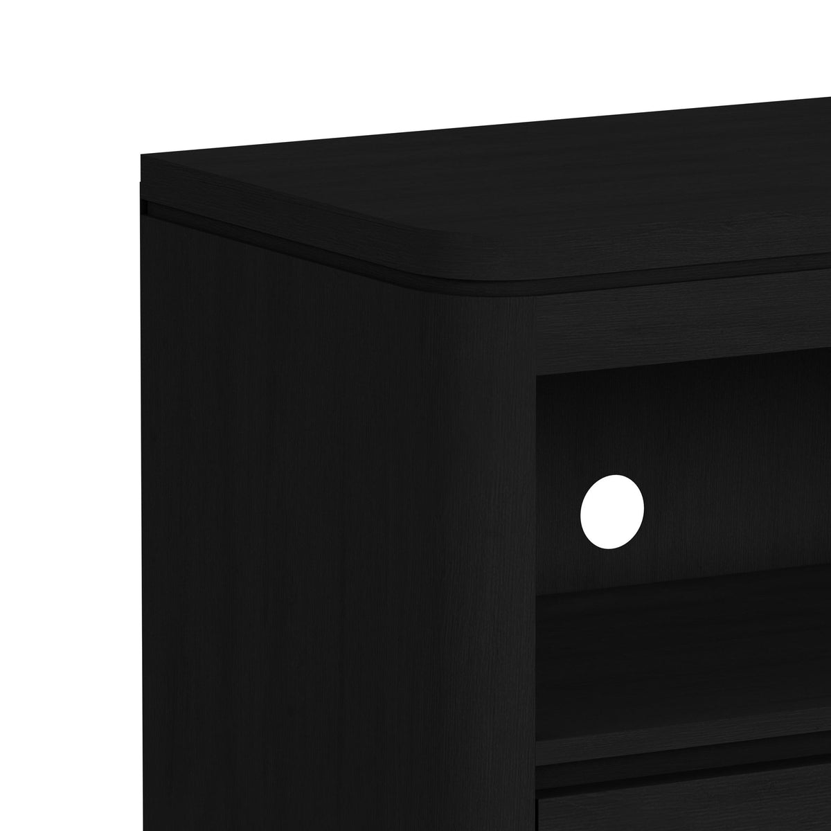 Rosalie Black 71" TV Console without Fireplace Insert - Ornate Home