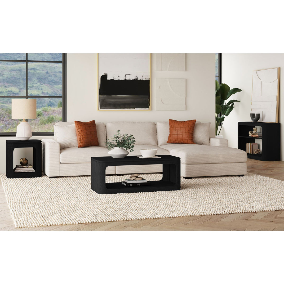 Rosalie Black Coffee Table - Ornate Home
