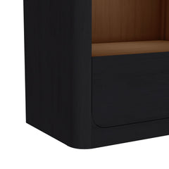 Rosalie Black Nightstand with USB and LED - Ornate Home