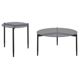 Rosalie Grey 2-piece Round Coffee and End Table Set - Ornate Home