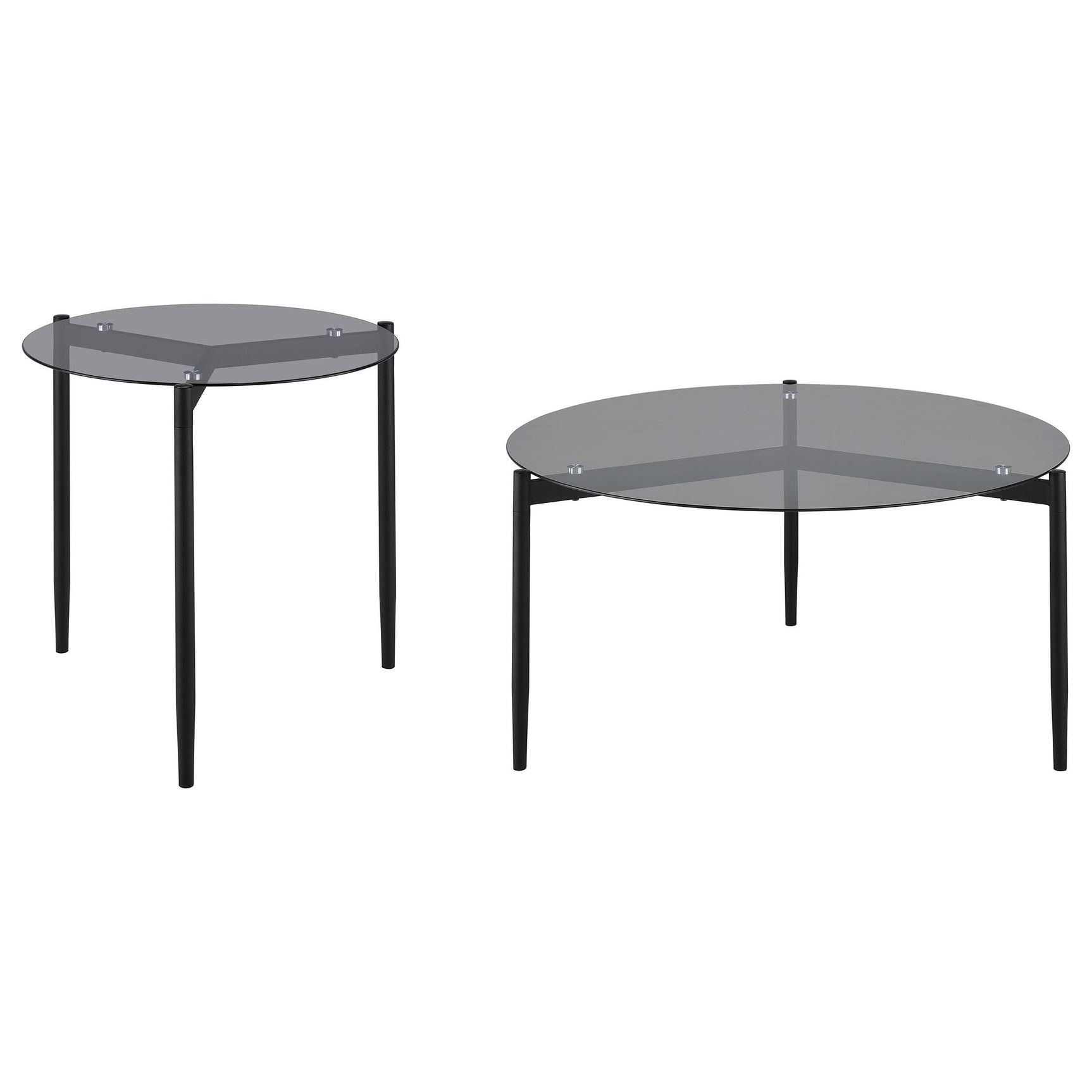 Rosalie Grey 2-piece Round Coffee and End Table Set - Ornate Home