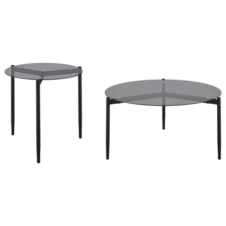 Rosalie Grey 2-piece Round Coffee and End Table Set - Ornate Home