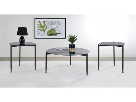 Rosalie Grey 3-piece Round Coffee and End Table Set - Ornate Home