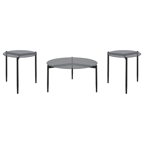 Rosalie Grey 3-piece Round Coffee and End Table Set - Ornate Home