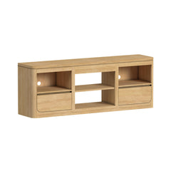Rosalie Natural 3-Piece Entertainment Center with 71" TV Console - Ornate Home