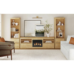 Rosalie Natural 4-Piece Entertainment Center with 82" TV Console - Ornate Home