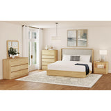 Rosalie Natural 5-Piece King UPH Bedroom Set - Ornate Home