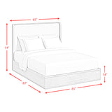 Rosalie Natural 5-Piece Queen UPH Bedroom Set - Ornate Home