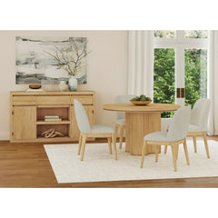 Rosalie Natural 5-Piece Standard Height Dining Set with Round Table & Four Chairs