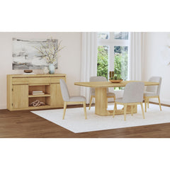 Rosalie Natural 5-Piece Standard Height Dining Set with Table & Four Chairs