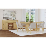 Rosalie Natural 7-Piece Standard Height Dining Set - Ornate Home