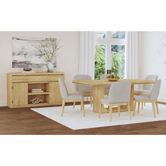 Rosalie Natural 7-Piece Standard Height Dining Set