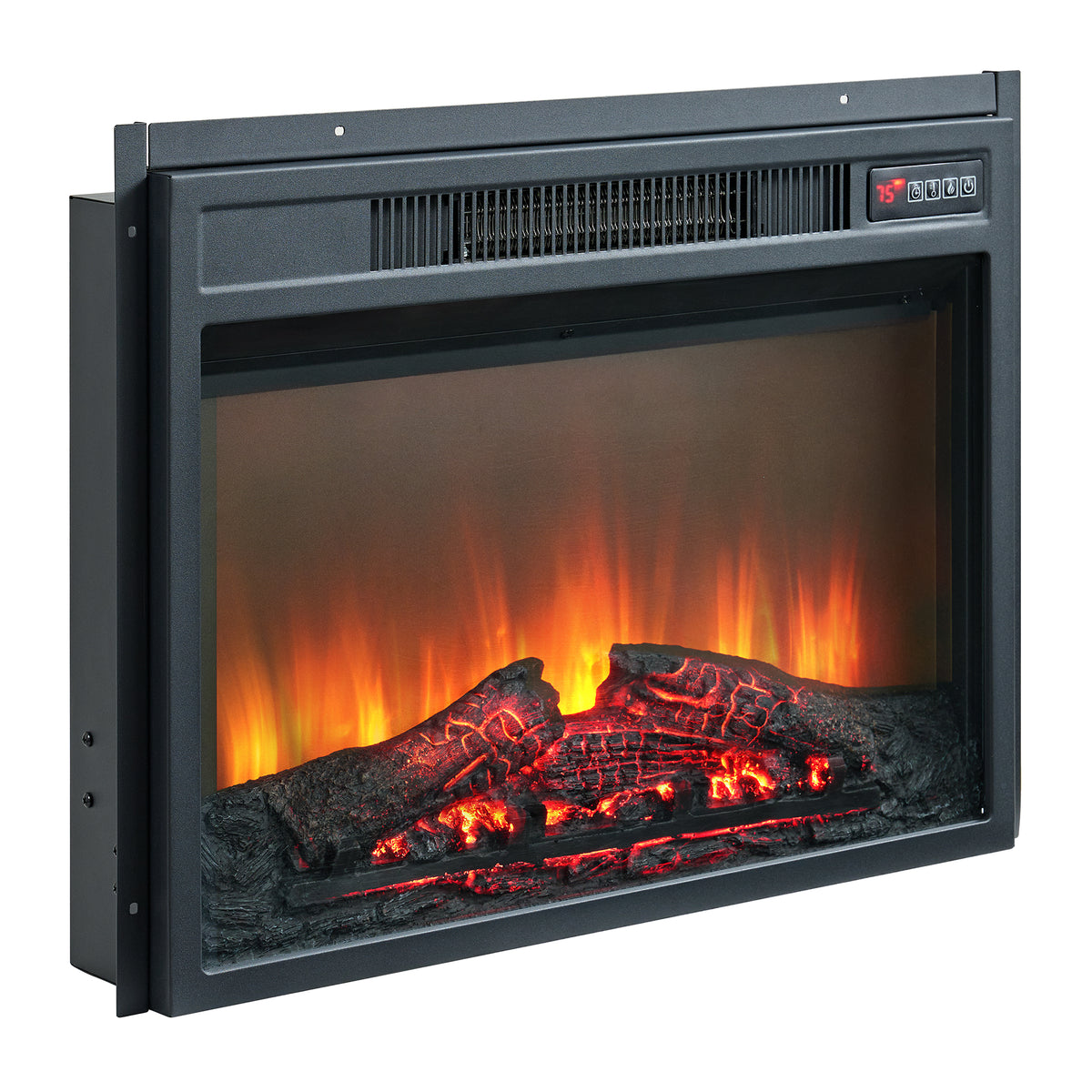 Rosalie Natural 71" TV Console with Fireplace Insert - Ornate Home