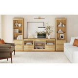 Rosalie Natural 71" TV Console without Fireplace Insert - Ornate Home