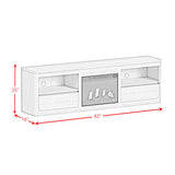 Rosalie Natural 82" TV Console with Fireplace Insert - Ornate Home