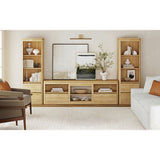 Rosalie Natural 82" TV Console without Fireplace Insert - Ornate Home